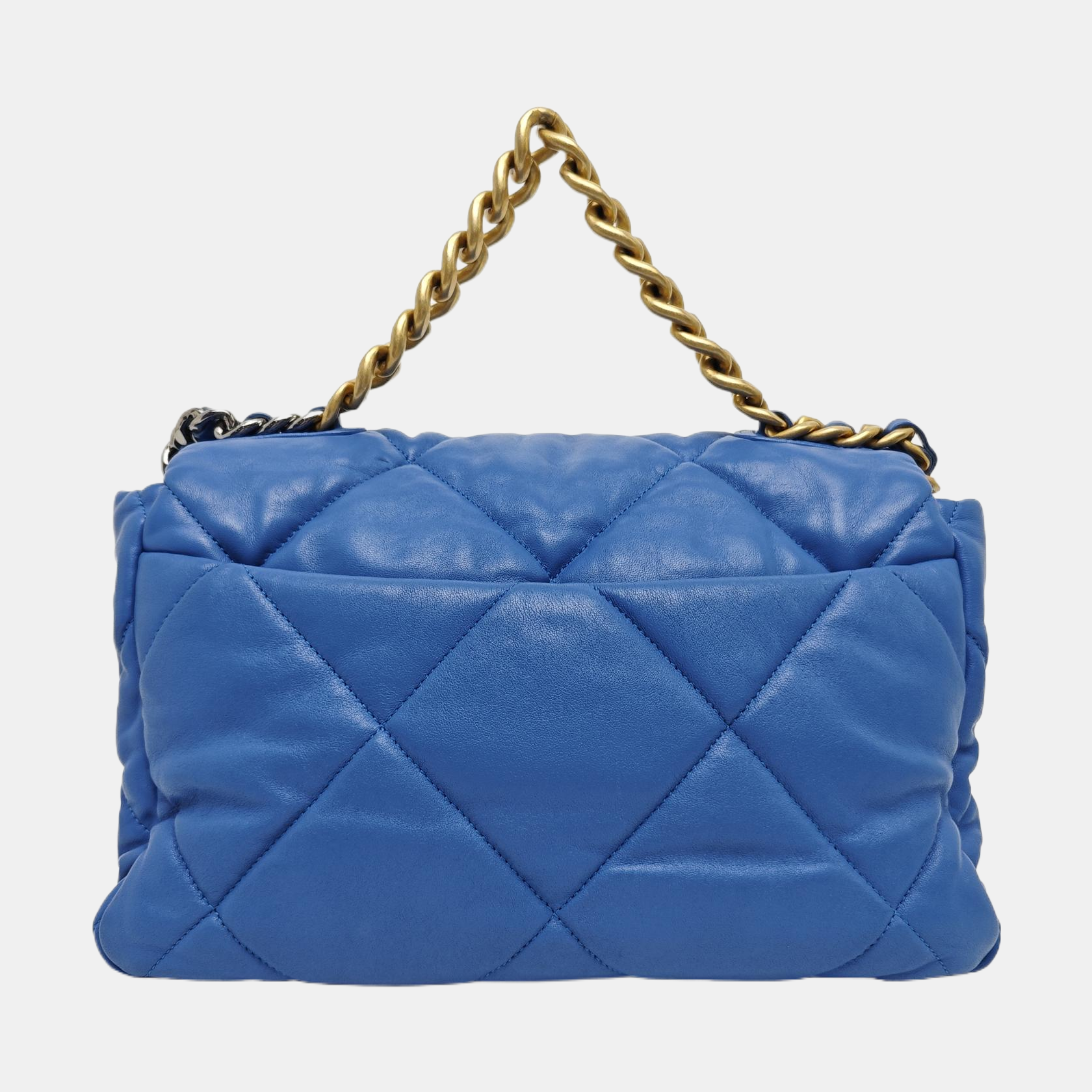 CHANEL 19 Large Quilted Lambskin Blue