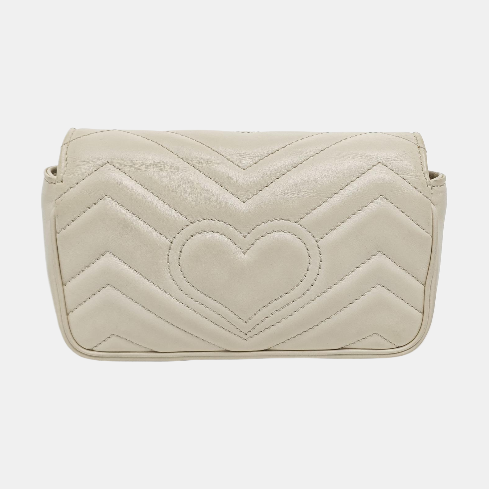GG Marmont Mini Piel de Becerro Acolchada Blanca