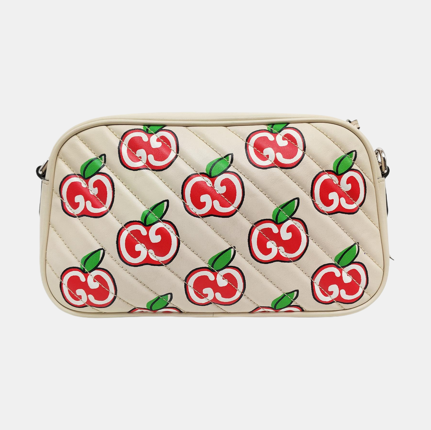 Authenticated pre-owned  GG Marmont Small Quilted Calfskin White - Shoulder Bag at Looply