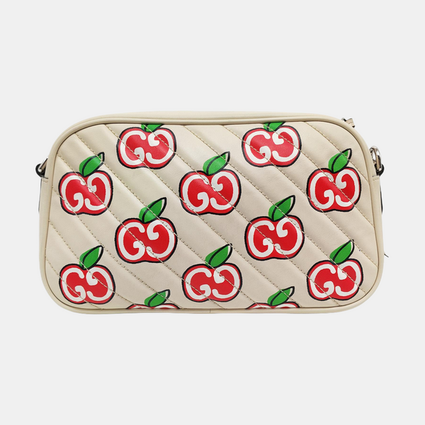 Authenticated pre-owned  GG Marmont Small Quilted Calfskin White - Shoulder Bag at Looply