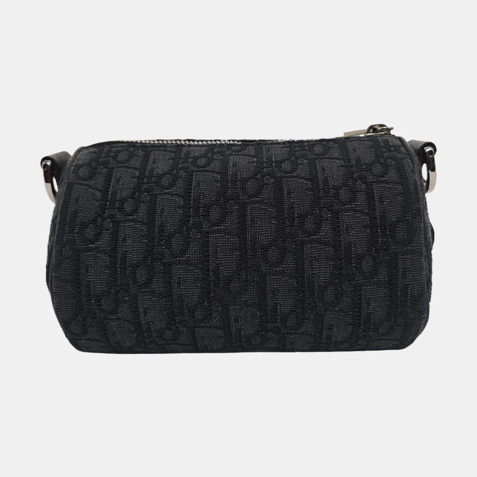 Oblique Canvas Shoulder Bag Black
