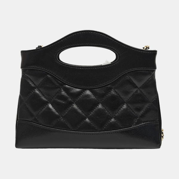 CHANEL 31 Quilted Waxed Cafskin Black