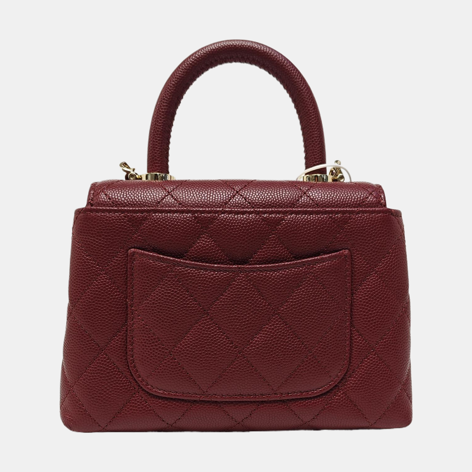 COCO HANDLE Quilted Grained Calfskin Red