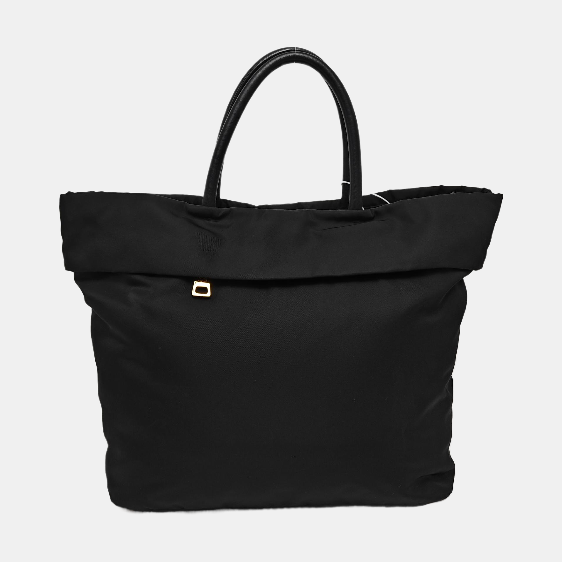 Nylon Top Handle Bag Black