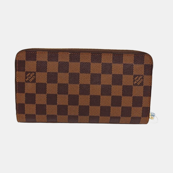 ZIPPY Damier Ebene Coated Canvas Brown