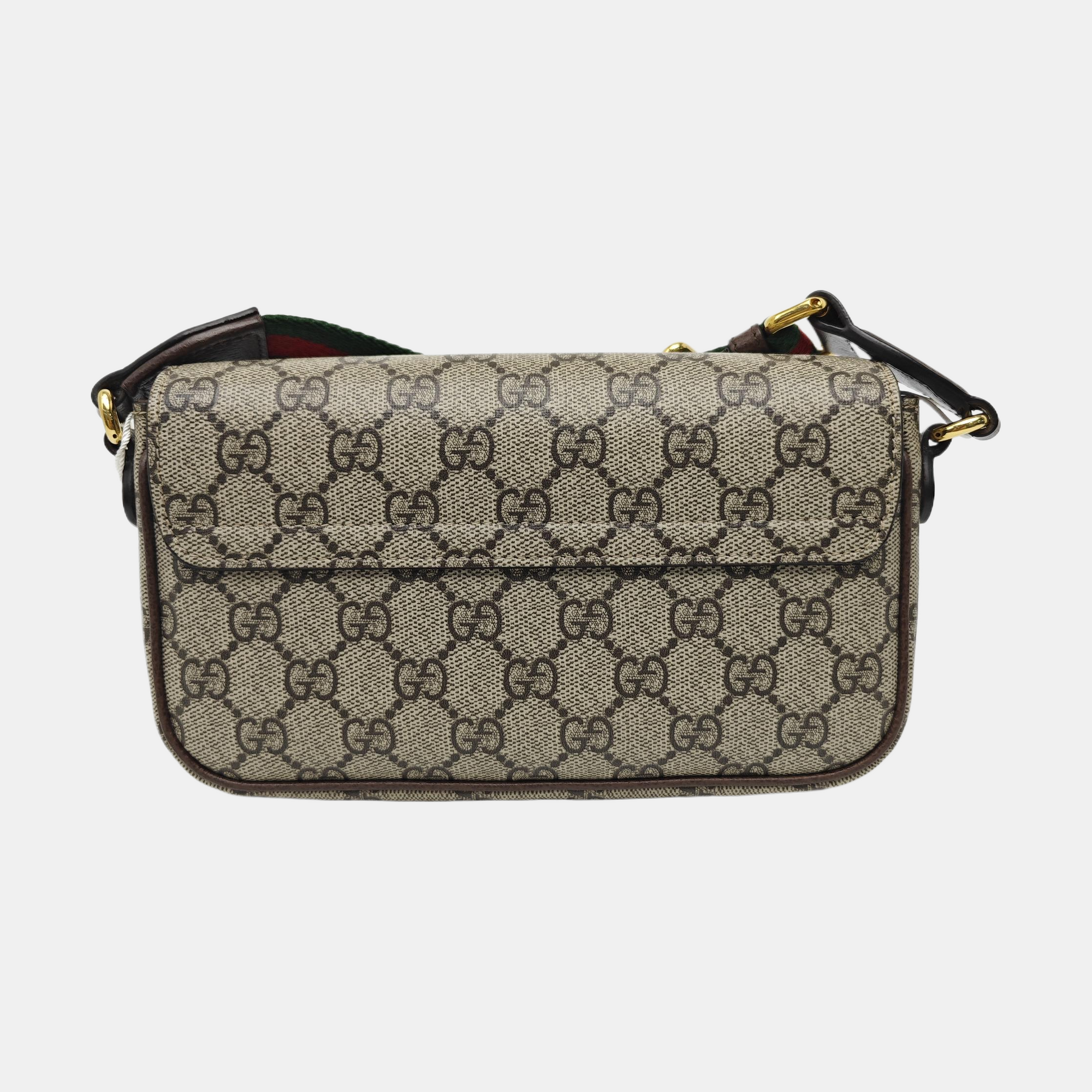 Ophidia Small Monogram Coated Canvas Beige