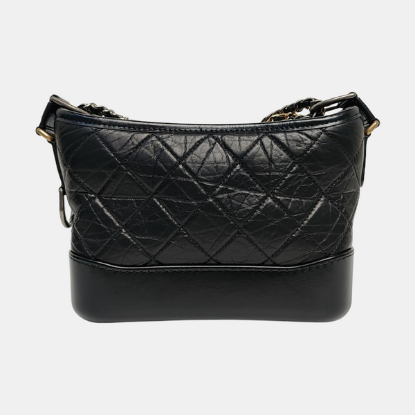 GABRIELLE Small Quilted Vintage Calf Black