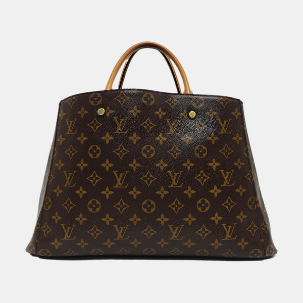 MONTAIGNE GM Monogram Coated Canvas Brown