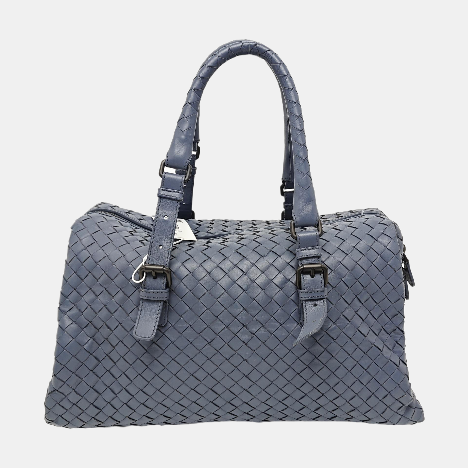 Calfskin Top Handle Bag Blue