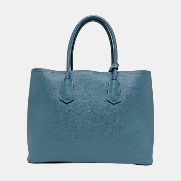 Double Large Saffiano Calfskin Blue