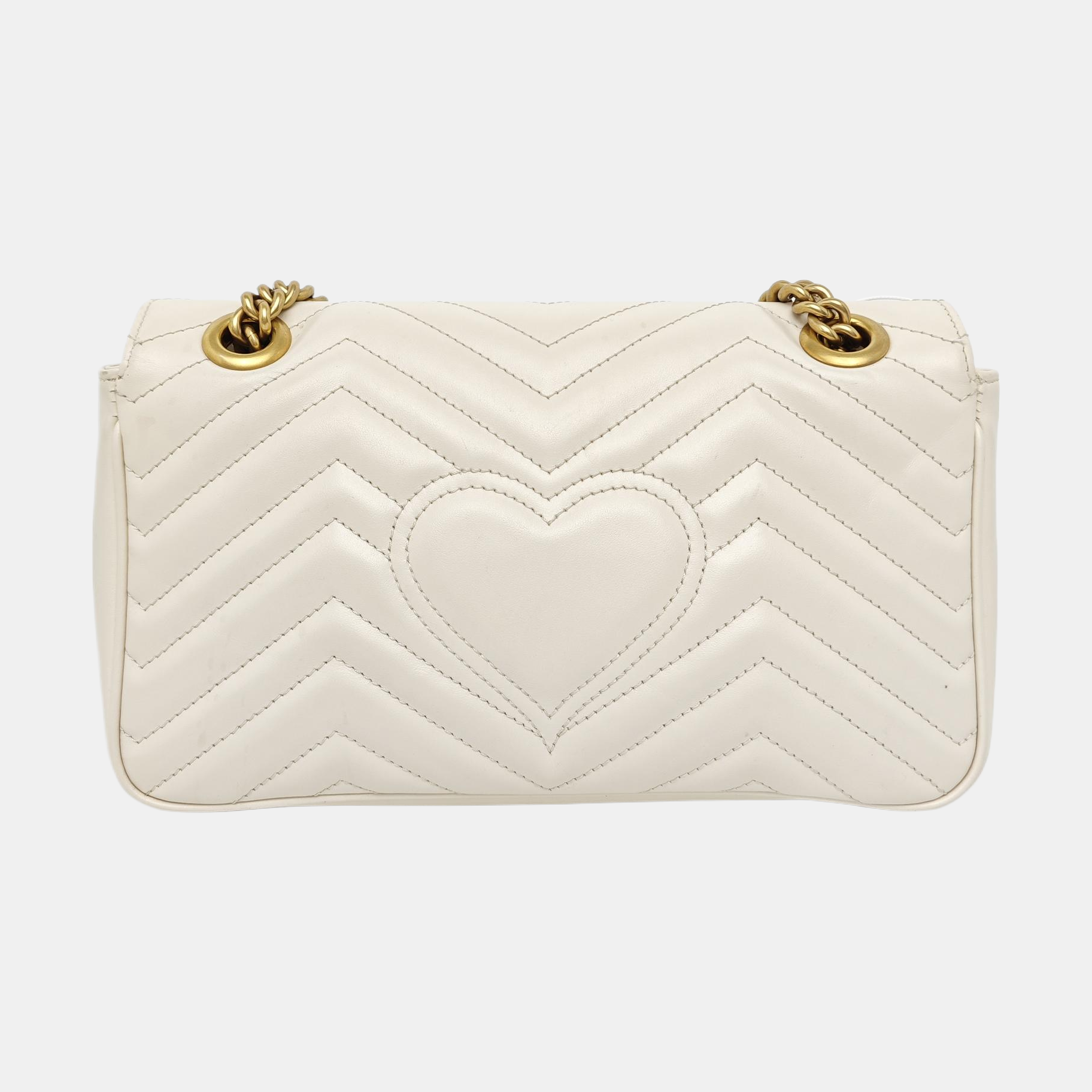 GG Marmont Medium Quilted Calfskin White