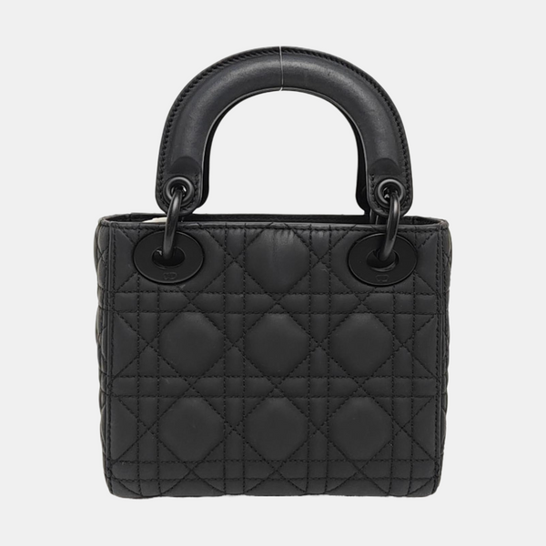 Lady Dior Mini Cannage Calfskin Black