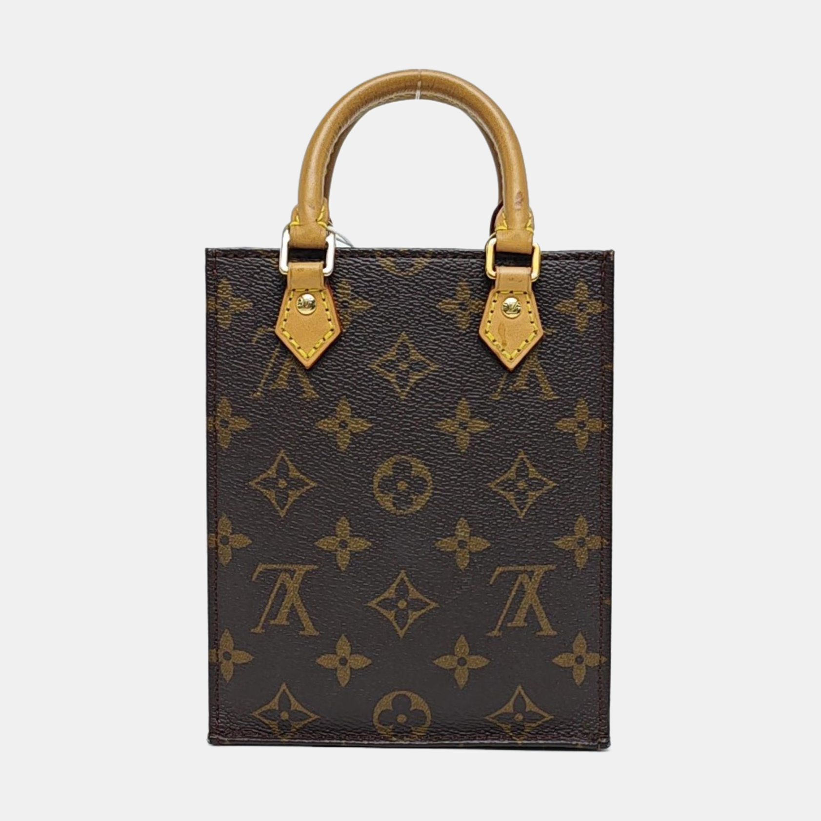 SAC PLAT Mini Monogram Coated Canvas Brown