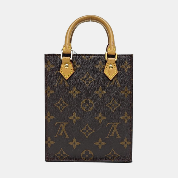 SAC PLAT Mini Monogram Coated Canvas Brown