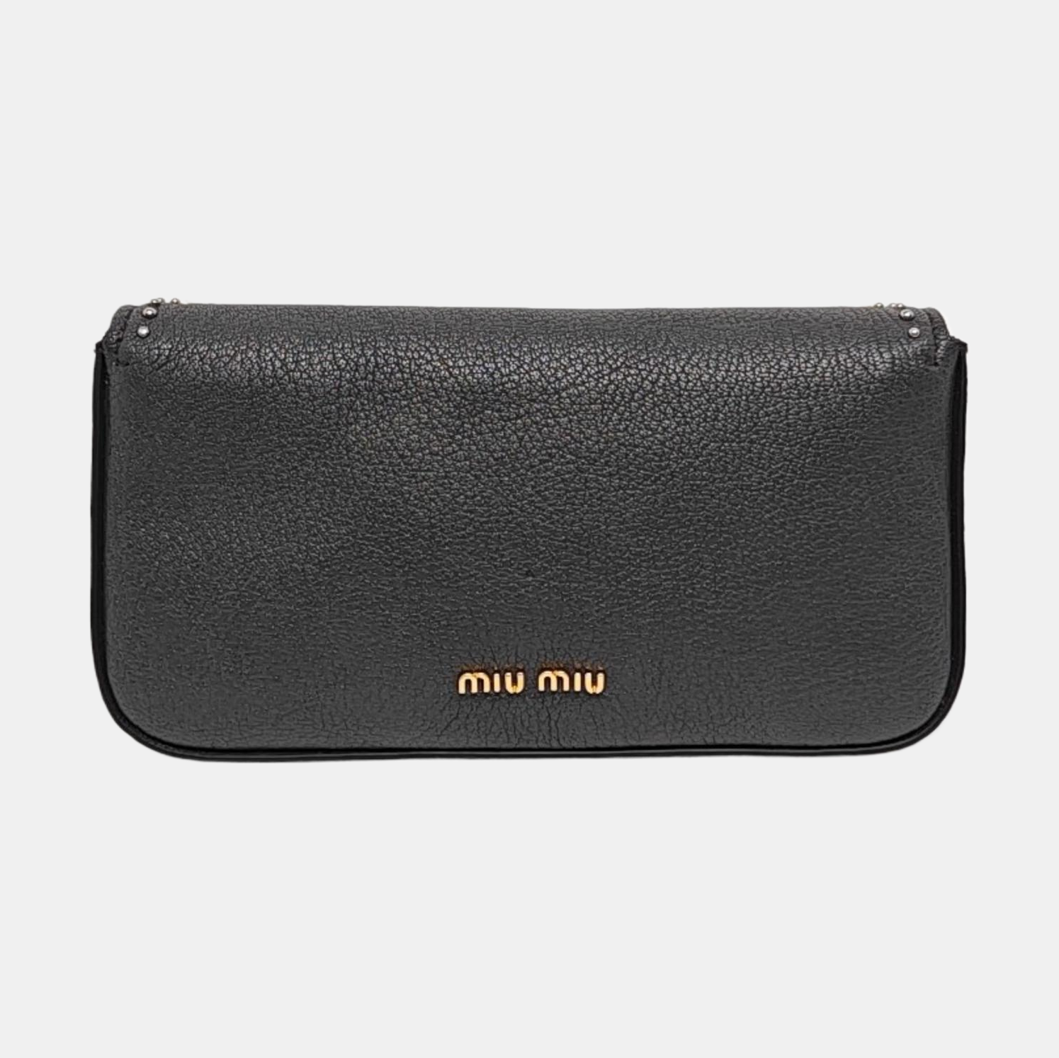Leather Clutch Gray