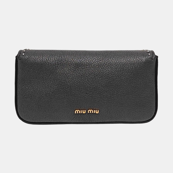 Leather Clutch Gray