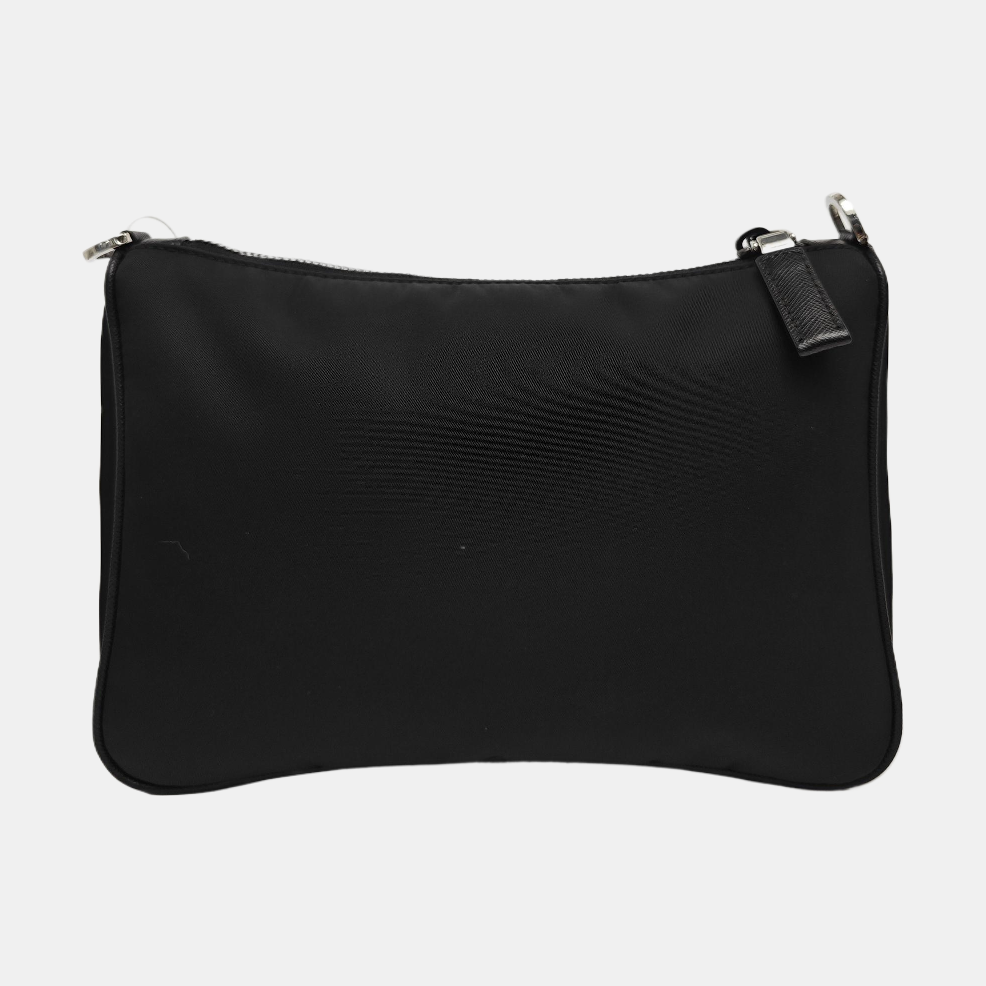 Nylon Crossbody Bag Black