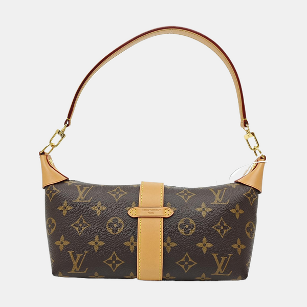 Pochette Mia Monogram Coated Canvas Brown