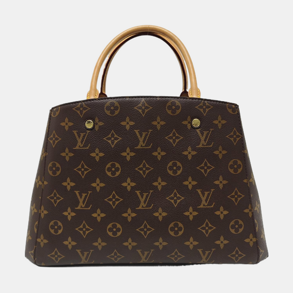 MONTAIGNE MM Monogram Coated Canvas Brown