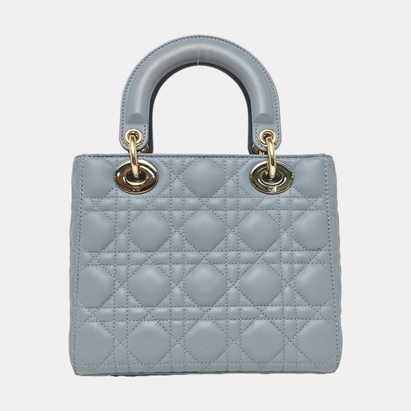 Lady Dior Small Cannage Lambskin Blue