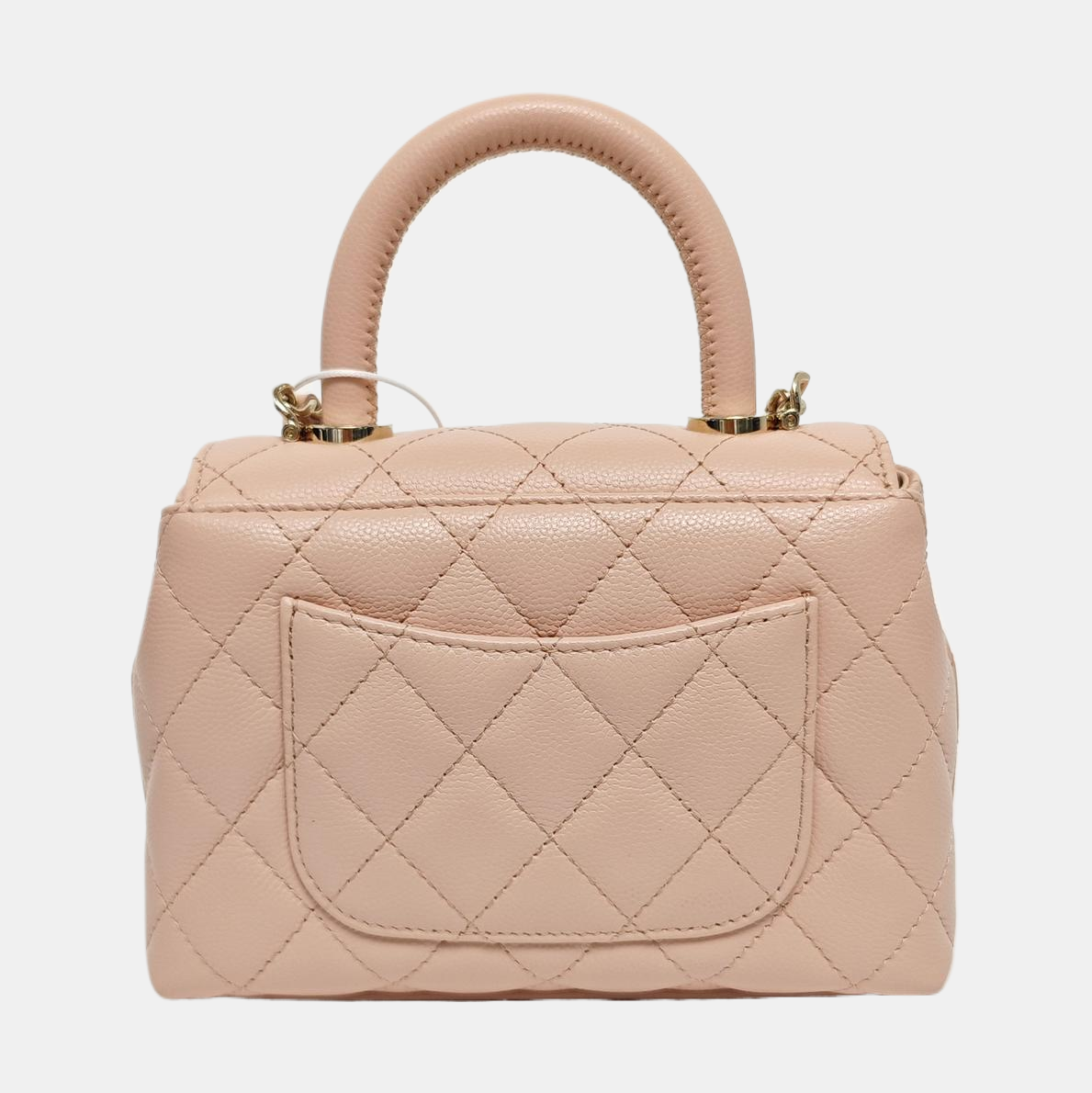 COCO HANDLE Mini Quilted Grained Calfskin Pink