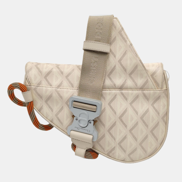 Saddle Medium Oblique Canvas Beige