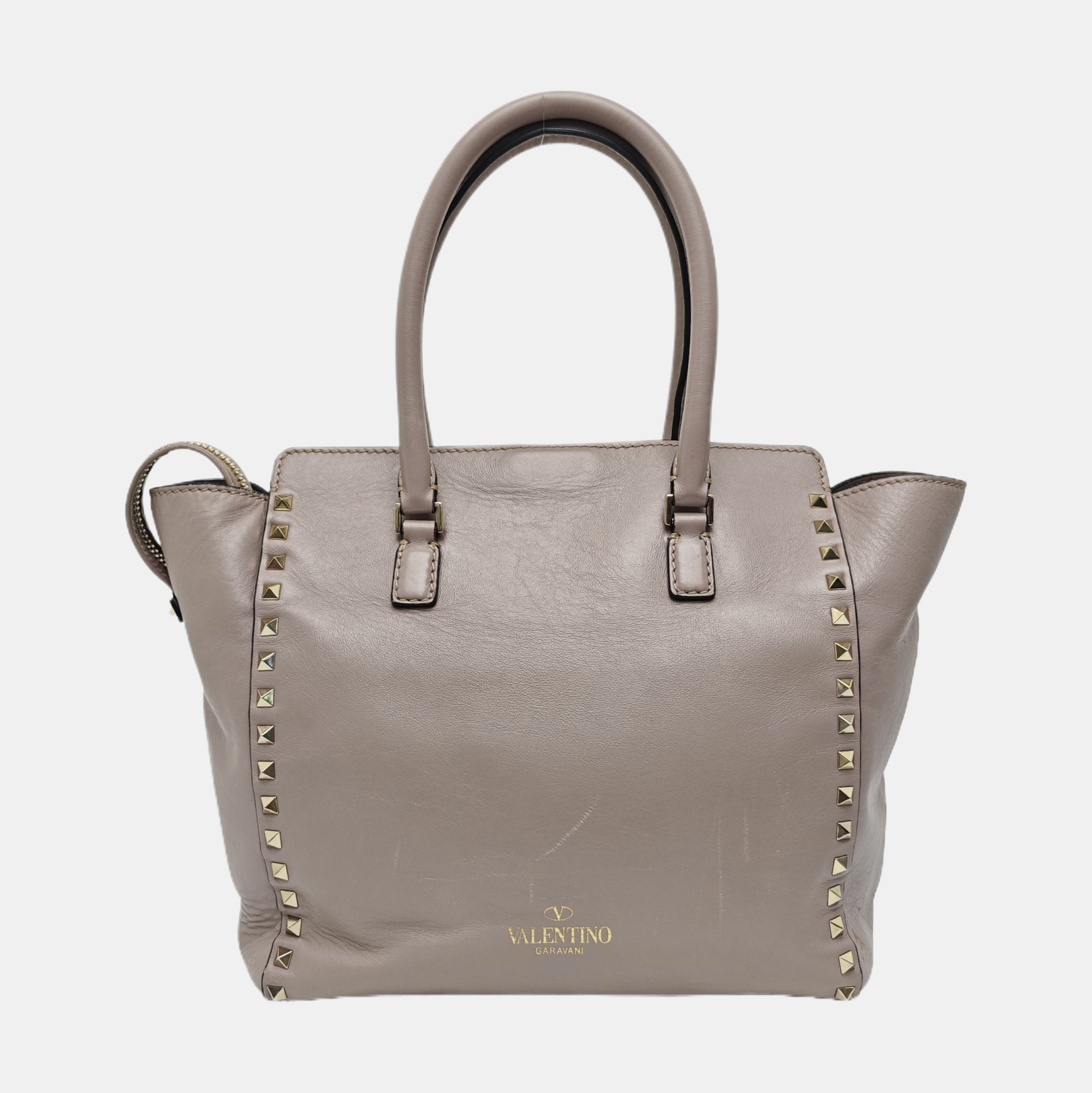 Rockstud Calfskin Gray
