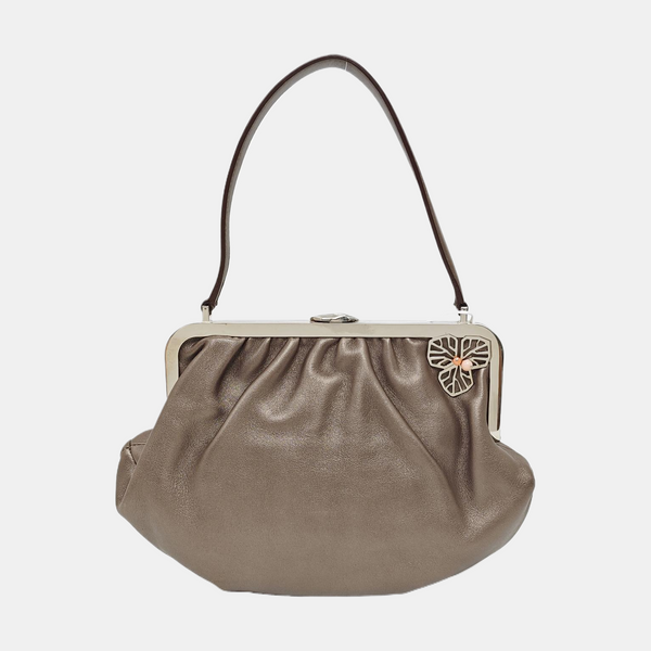 Calfskin Top Handle Bag Gray