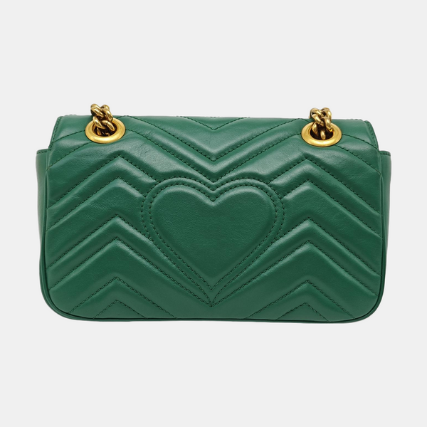 GG Marmont Small Quilted Calfskin Green