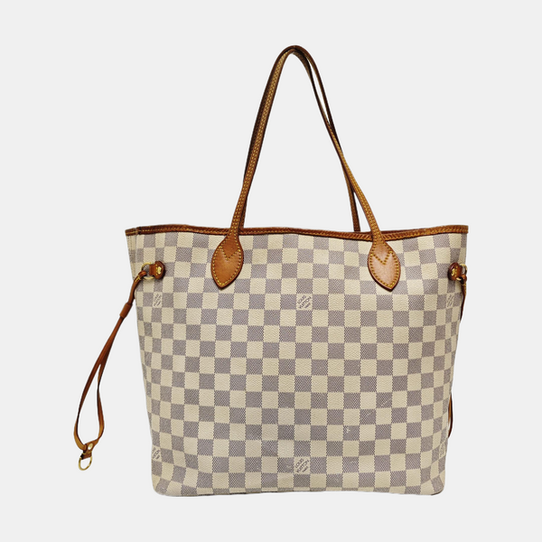NEVERFULL MM Damier Azur Coated Canvas White