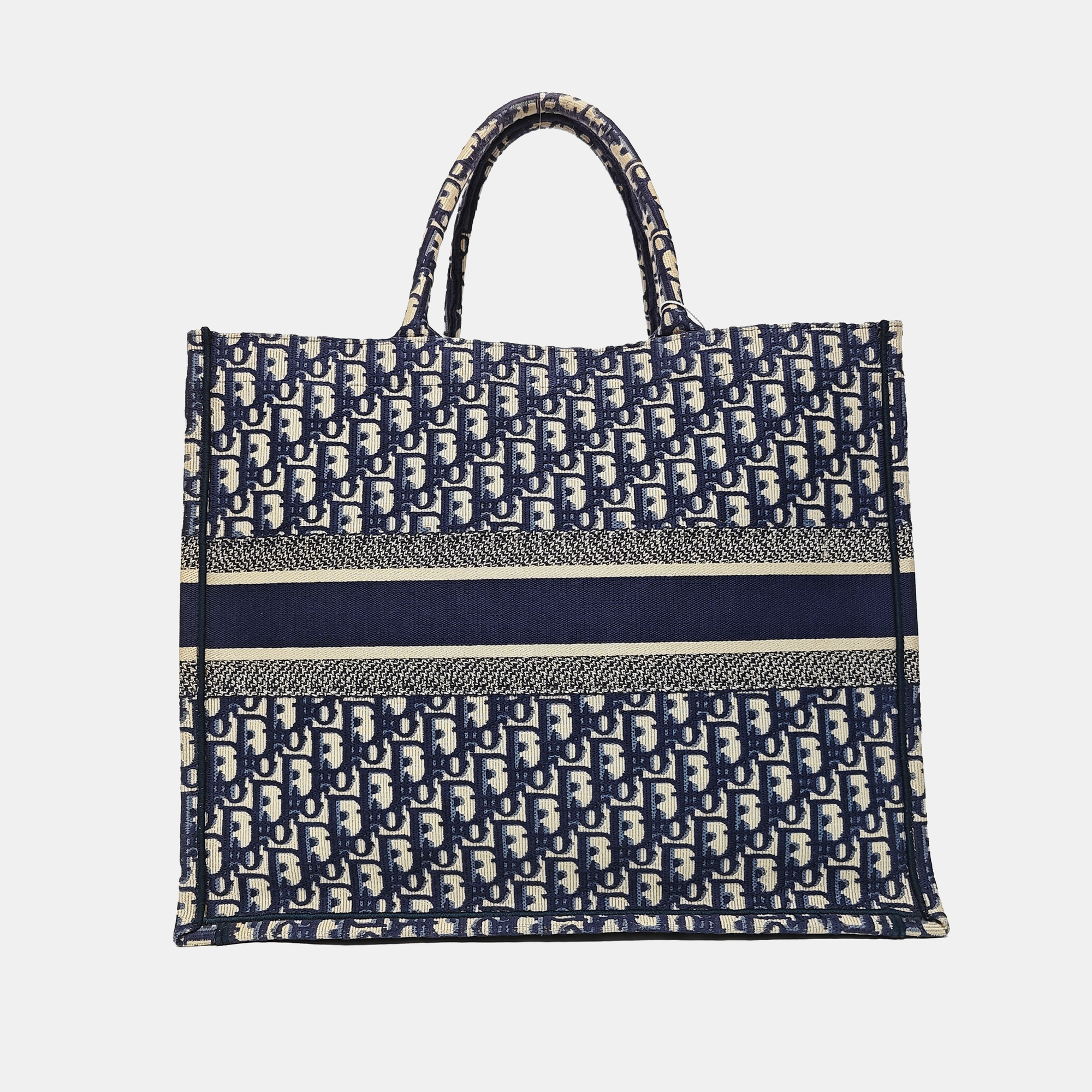 Book Tote Large Oblique Canvas Blue