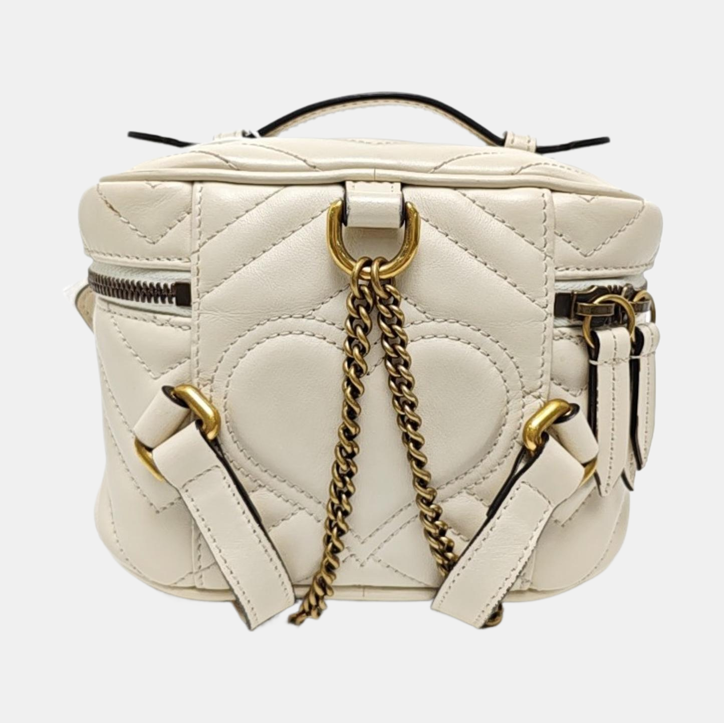GG Marmont Mini Quilted Calfskin White
