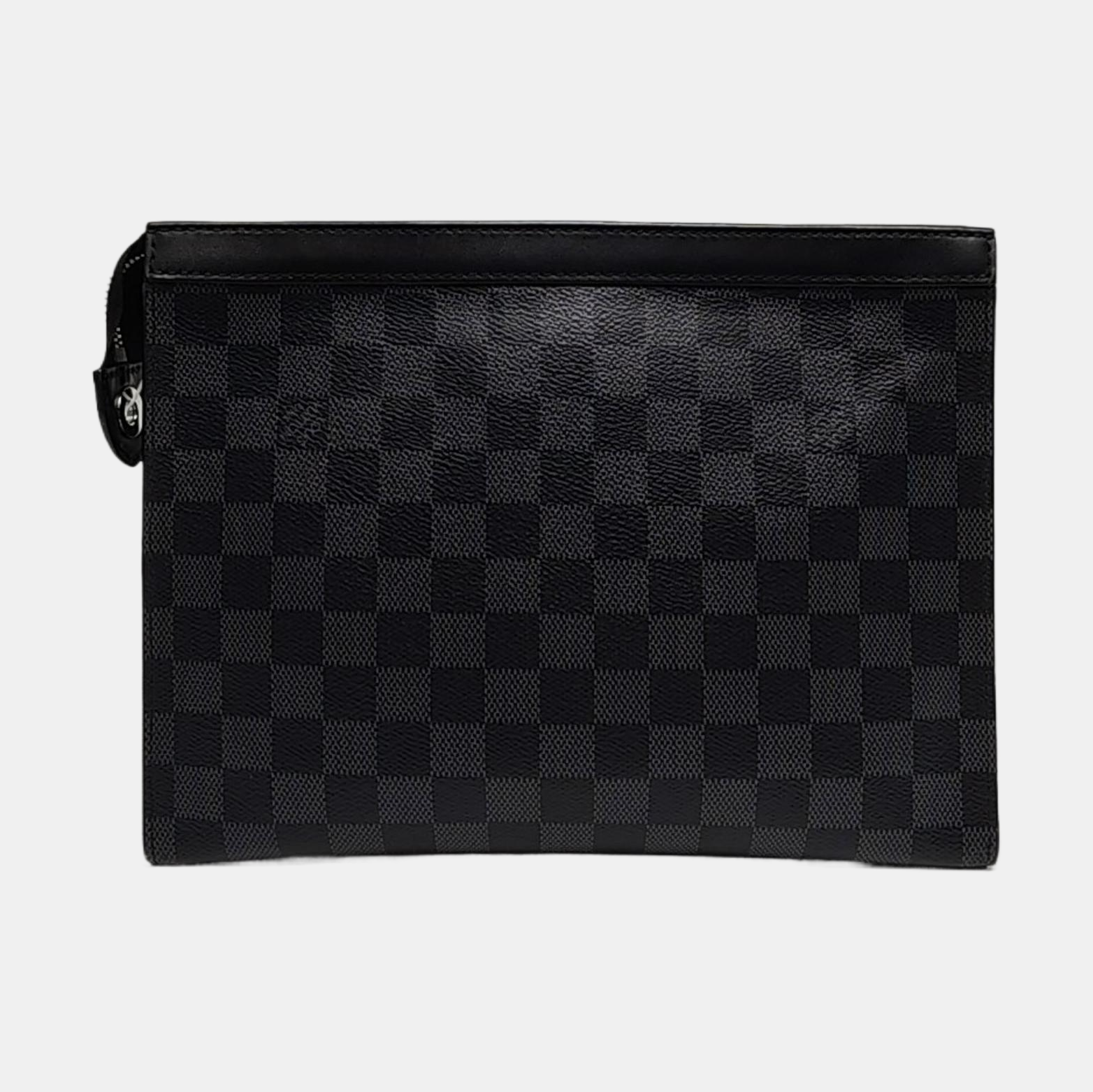 Pochette Voyag MM Damier Graphite Coated Canvas Gray
