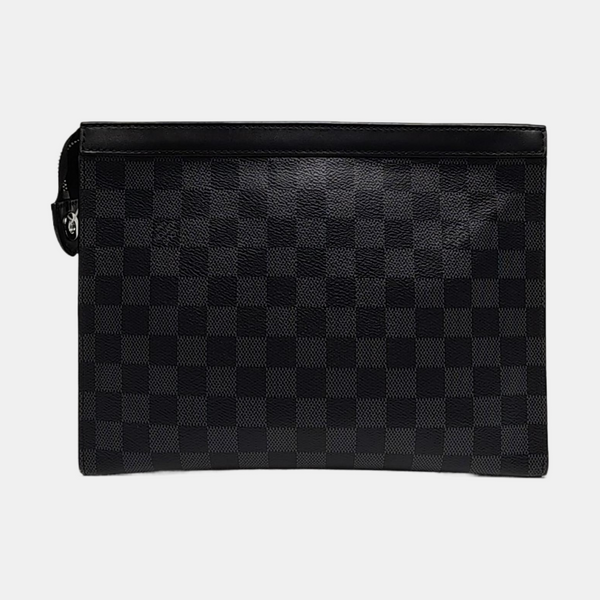 Pochette Voyag MM Damier Graphite Coated Canvas Gray