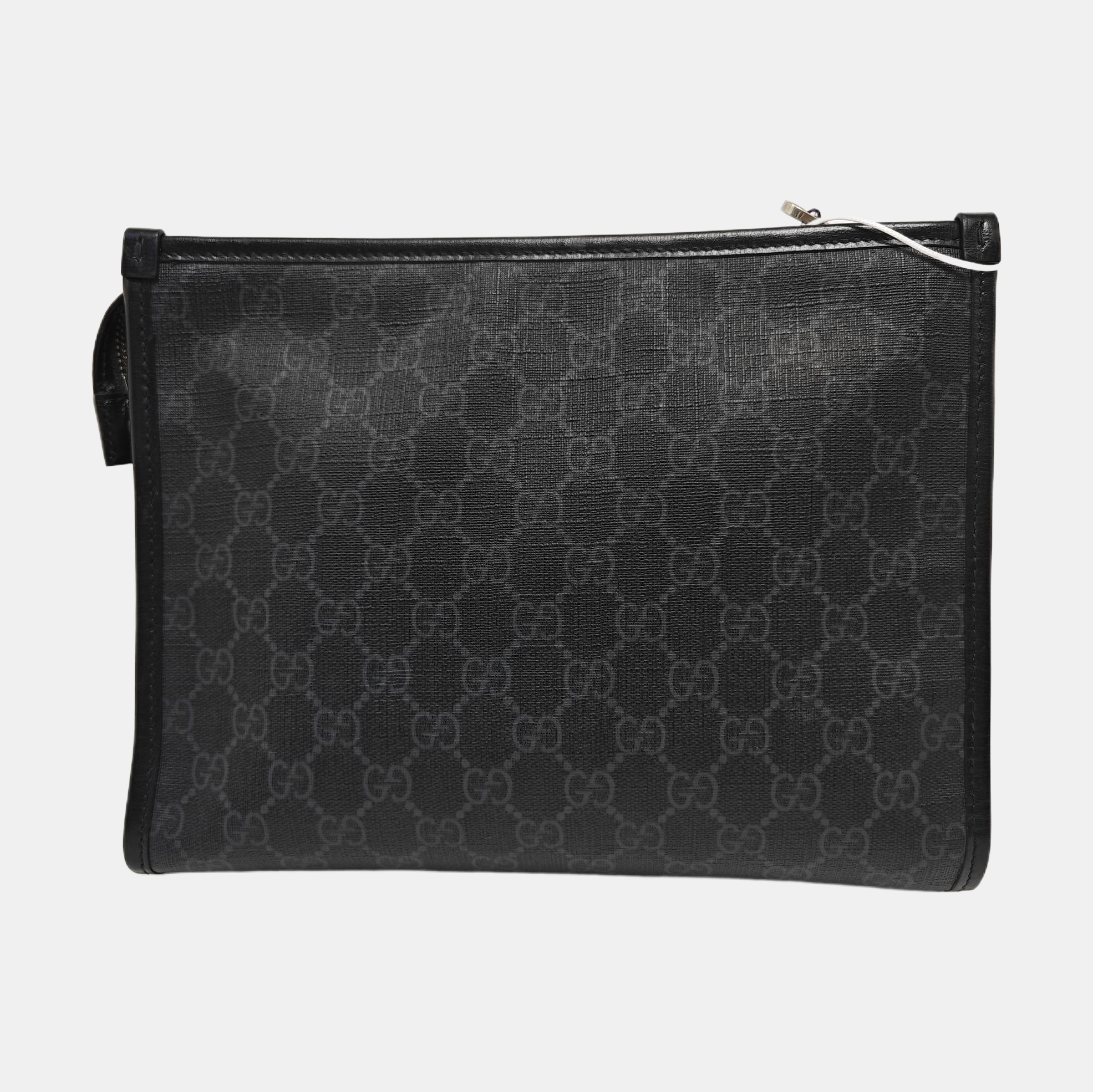 Coated Canvas Clutch Black