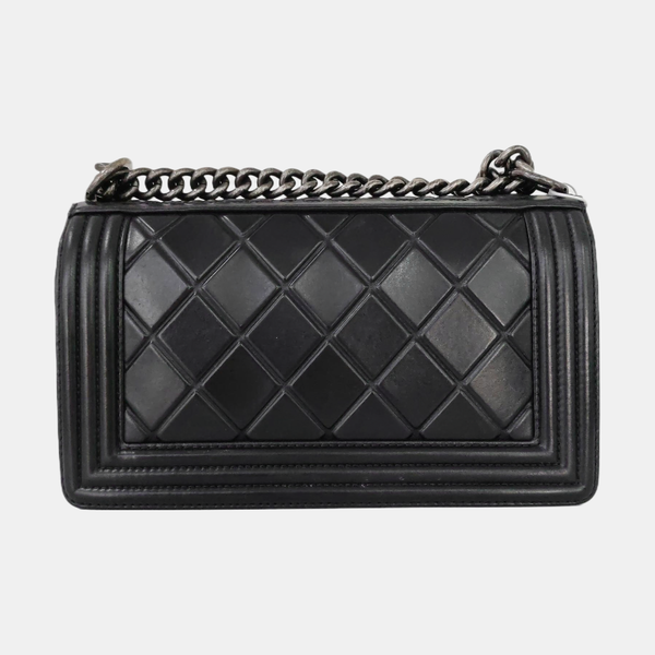 BOY CHANEL Medium Quilted Calfskin Black