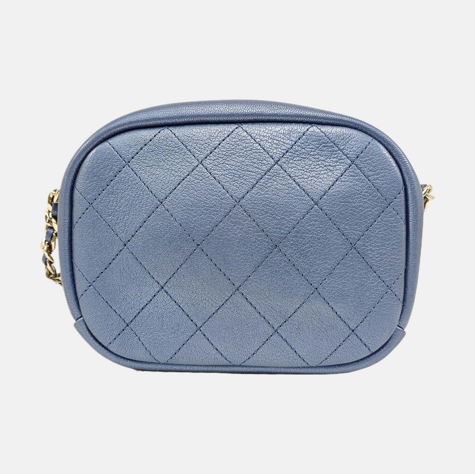 Quilted Lambskin Shoulder Bag Blue
