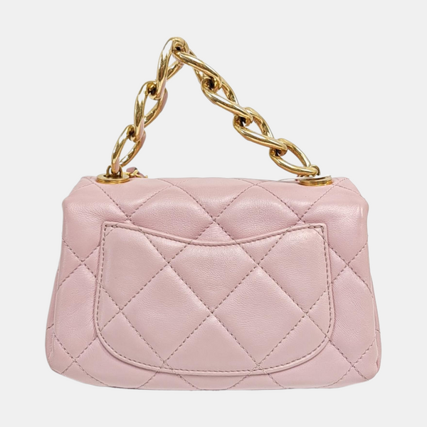 Quilted Lambskin Shoulder Bag Pink