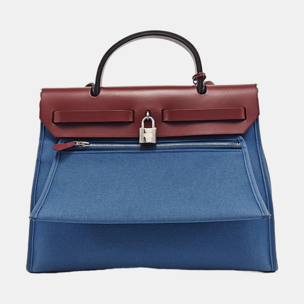 Authenticated pre-owned  Herbag 31 Canvas Blue - Shoulder Bag at Looply