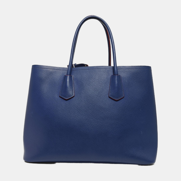 Double Large Saffiano Calfskin Blue