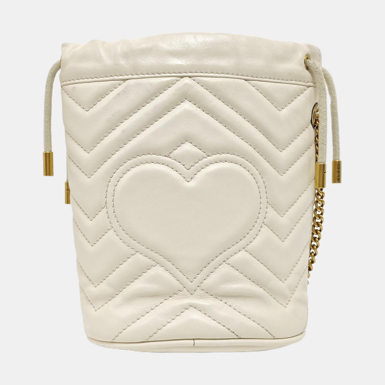 GG Marmont Mini Quilted Calfskin White