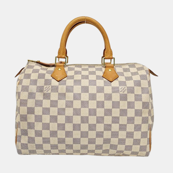 SPEEDY 30 Damier Azur Coated Canvas White