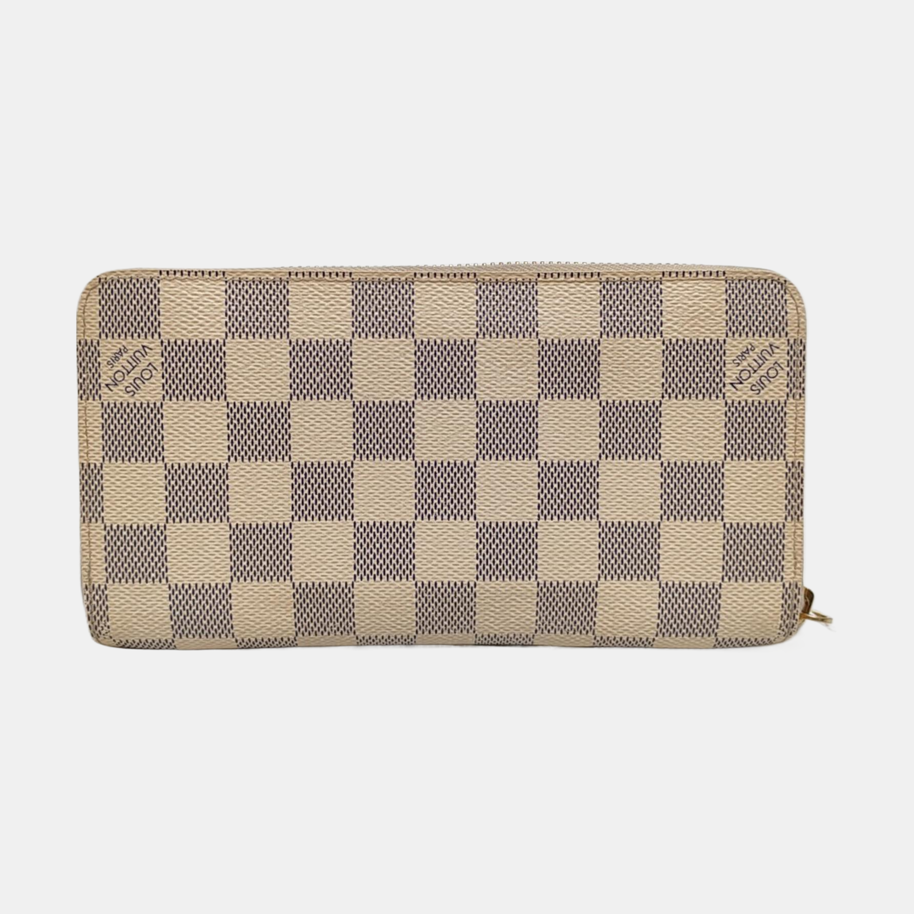 ZIPPY Damier Azur Coated Canvas White Wallet