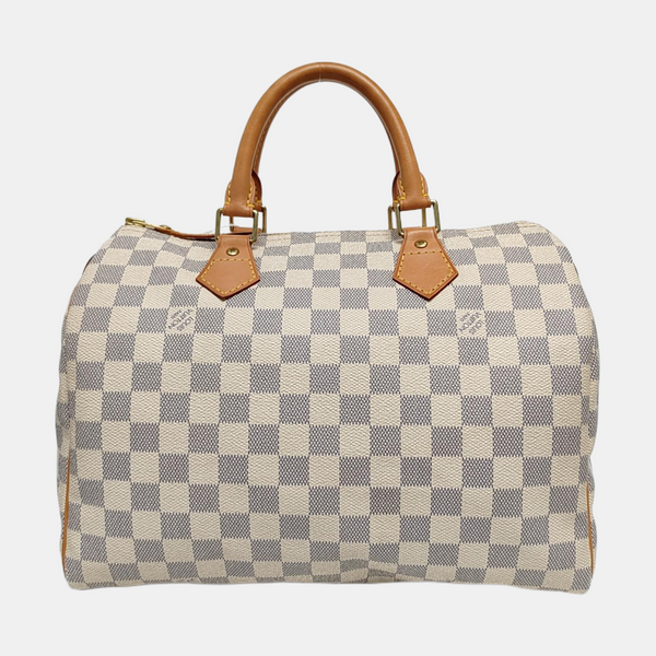 SPEEDY 30 Damier Azur Coated Canvas White
