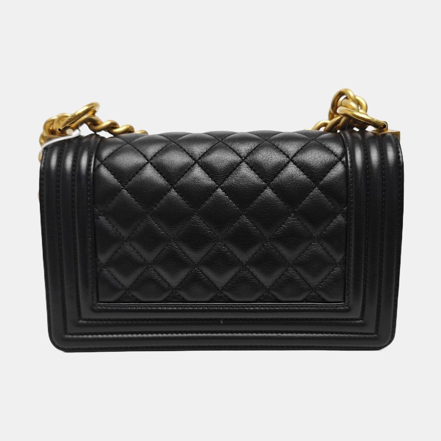 BOY CHANEL Small Quilted Grained Calfskin Black