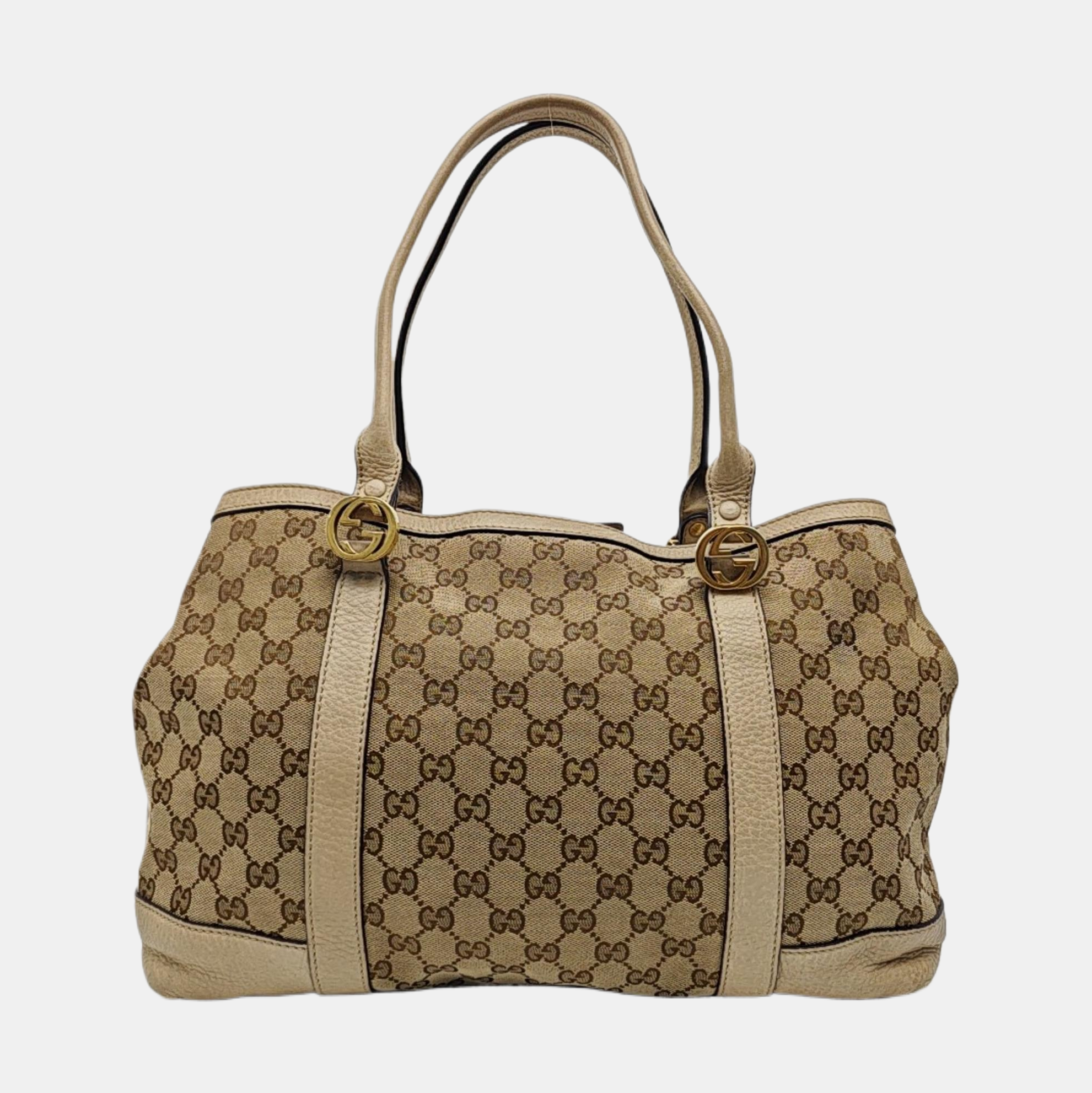 Monogram Canvas Tote Bag Brown