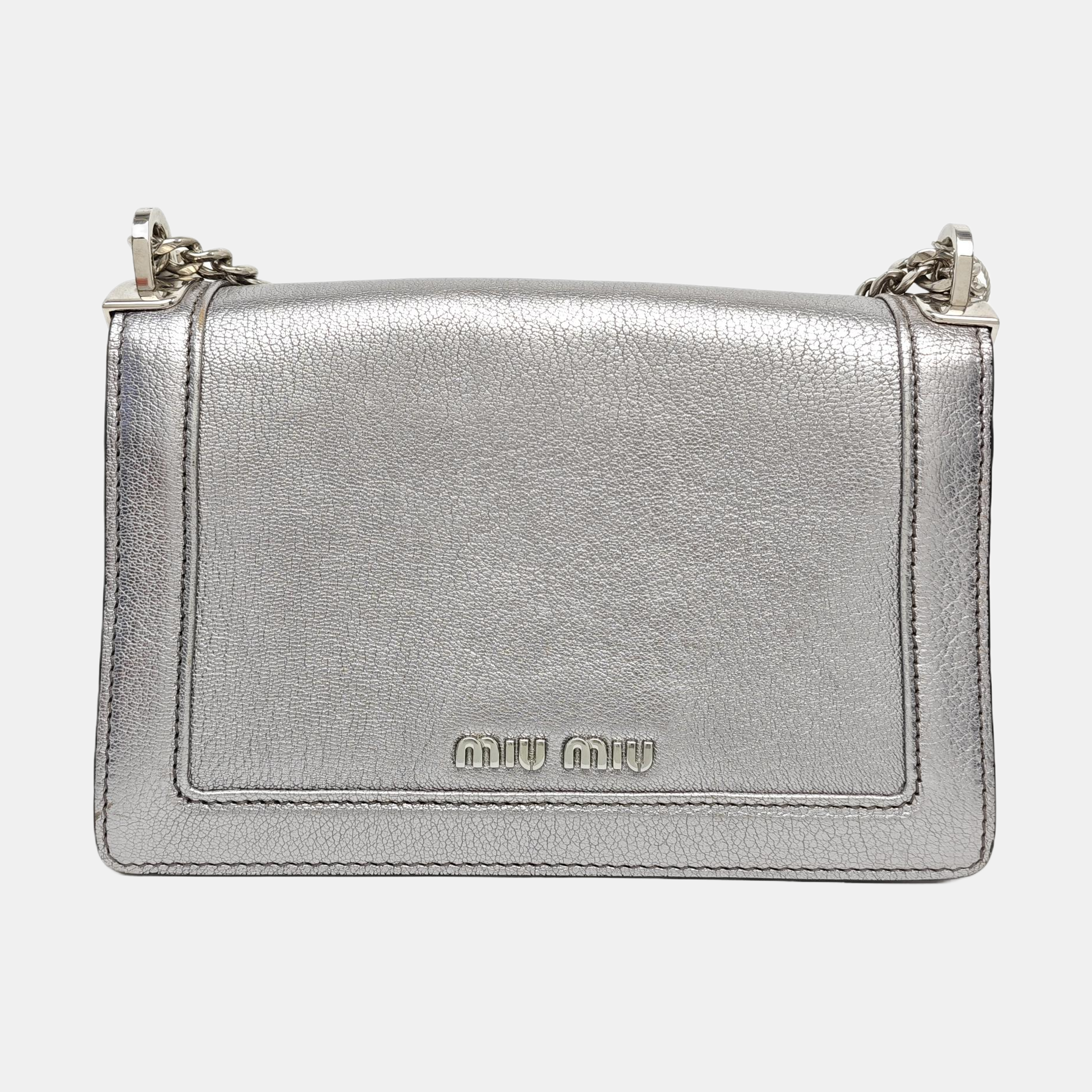 Miu Confidential Calfskin Silver