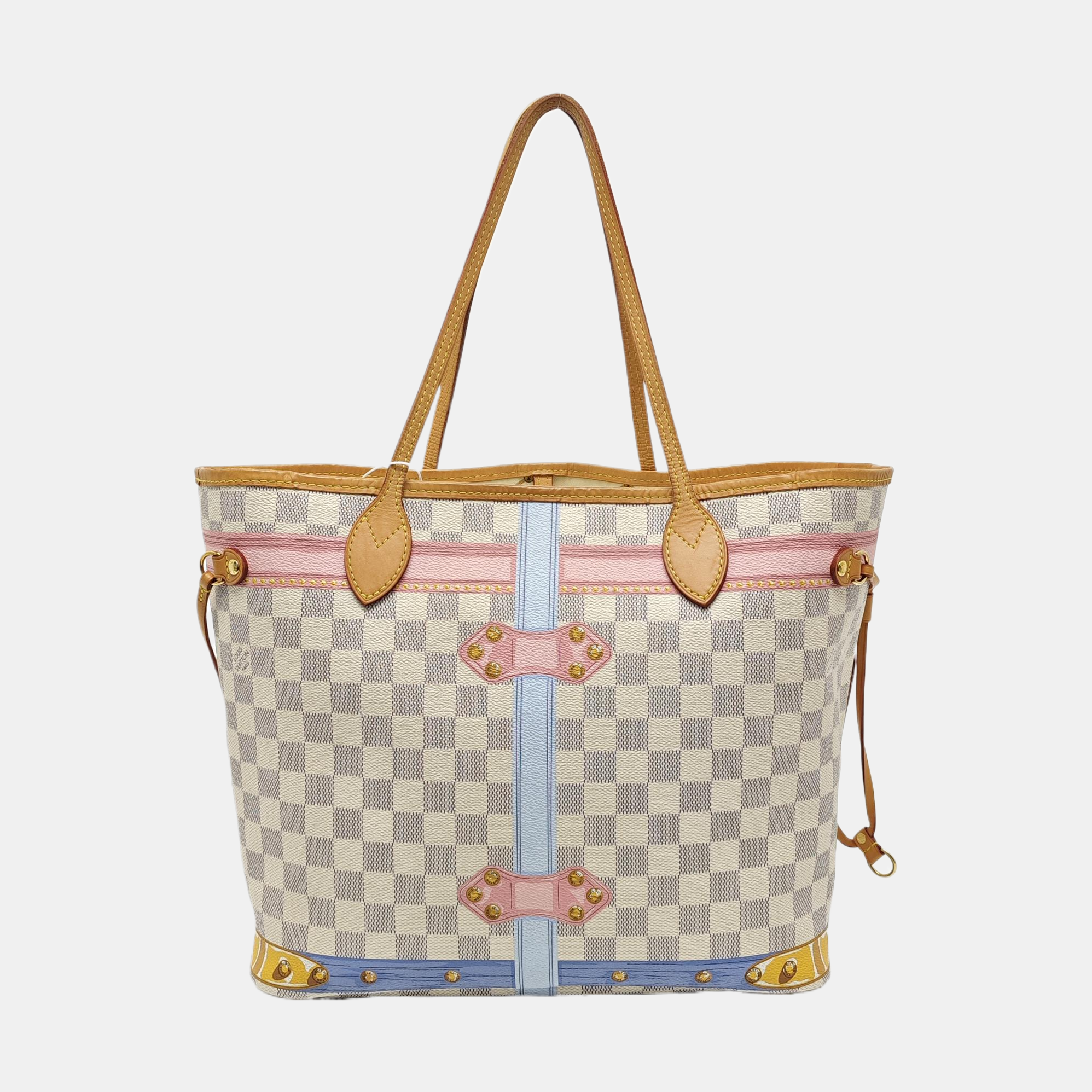 NEVERFULL MM Damier Azur Coated Canvas White