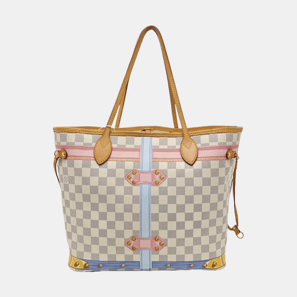 NEVERFULL MM Damier Azur Coated Canvas White