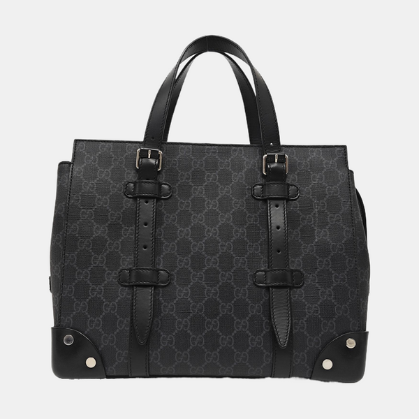 Monogram Coated Canvas Tote Bag Medium Black